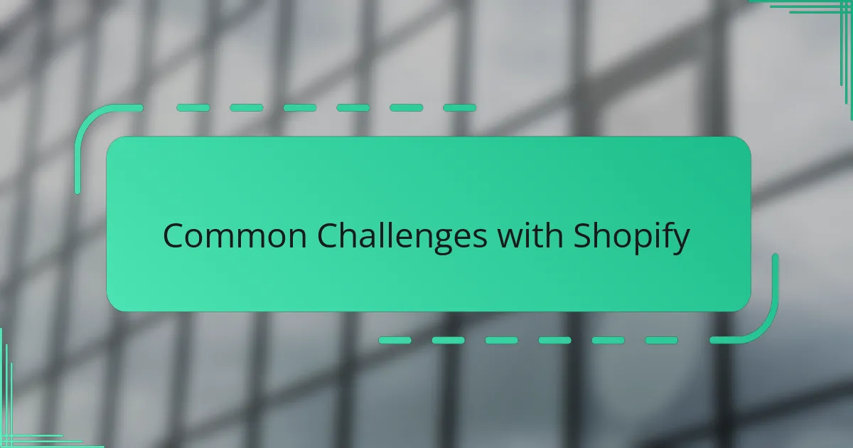 Common Challenges with Shopify