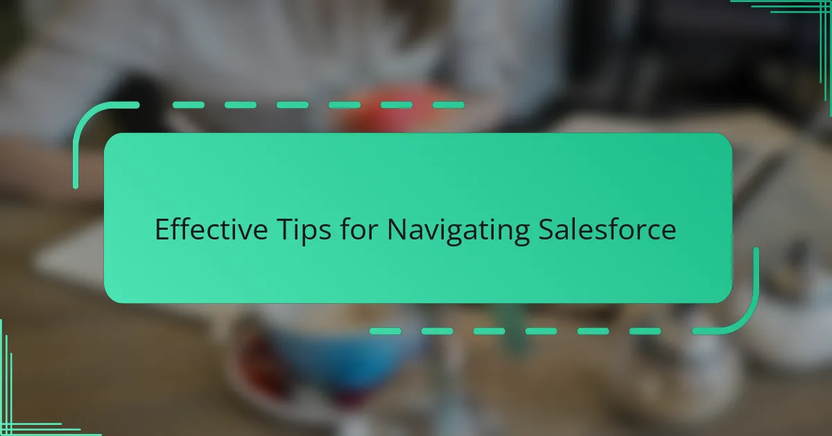 Effective Tips for Navigating Salesforce