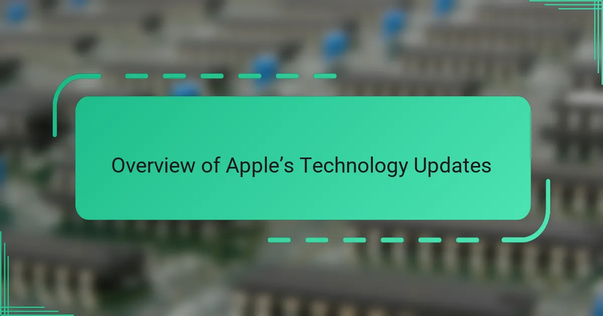 Overview of Apple’s Technology Updates