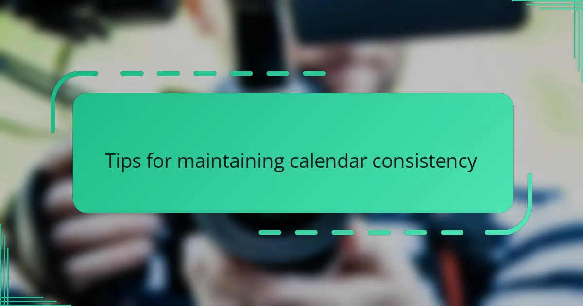 Tips for maintaining calendar consistency